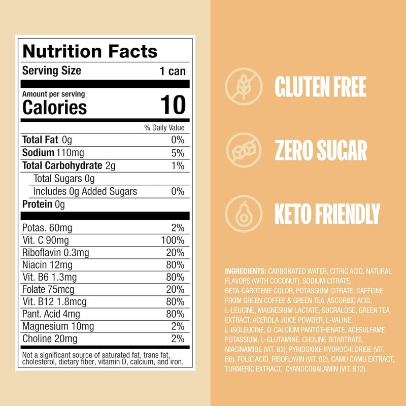 ZOA Zero Sugar Energy Drink - Pineapple Coconut (12-Pack) - Image 2